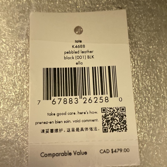 🌹🔥♥️KATE SPADE ELLA TOTE IN BLACK AND WHITE 🌹♥️🔥🔥🔥 - Picture 3 of 5